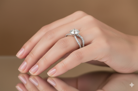 Round Cut Moissanite Engagement Ring, Criss-Cross Design Style