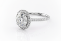 Round Cut Moissanite Engagement Ring, Halo Design with Hidden Halo