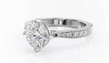 Round Cut Moissanite Engagement Ring, Stone Set Shoulders With Milgrain Edge Design