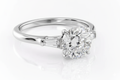 Round Cut Moissanite Engagement Ring, Traditional Classic Style Design