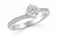 Round Cut Moissanite Engagement Ring, Twist Design Classic Style Setting