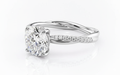 Round Cut Moissanite Engagement Ring, Twisted Shoulder Set With Hidden Halo