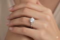 Round Cut Moissanite Engagement Ring, Vintage Inspired Design