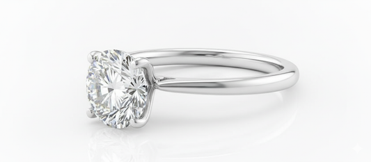 Round Cut Moissanite Engagement Ring in Classic Style