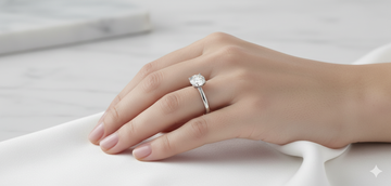 Round Cut Moissanite Engagement Ring in Classic Style