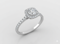 Round Cut Moissanite Halo Engagement Ring, Classic Tiffany Style Setting