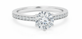 Round Cut Tiffany Style Classic Design Moissanite Engagement Ring
