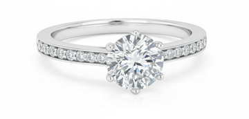 Round Cut Tiffany Style Classic Design Moissanite Engagement Ring
