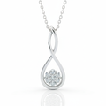 Round Cut Cluster Moissanite Pendant Drop Style