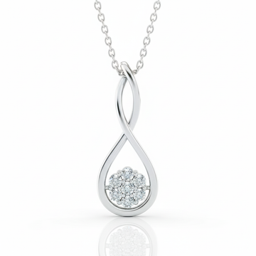 Round Cut Cluster Moissanite Pendant Drop Style