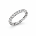Round Cut Full Eternity Moissanite Wedding Ring, Continuous Bar-Setting