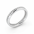 Round Cut Full Eternity Moissanite Wedding Ring, Bezel Channel Setting