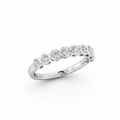 Round Cut Half Eternity Moissanite Wedding Ring, 10 Stone Design
