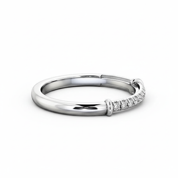 Round Cut Half Eternity Moissanite Wedding Ring, Vintage Bezel Setting