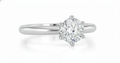 Round Cut Moissanite Engagement Ring, Classic Six Claw Halo Style Design
