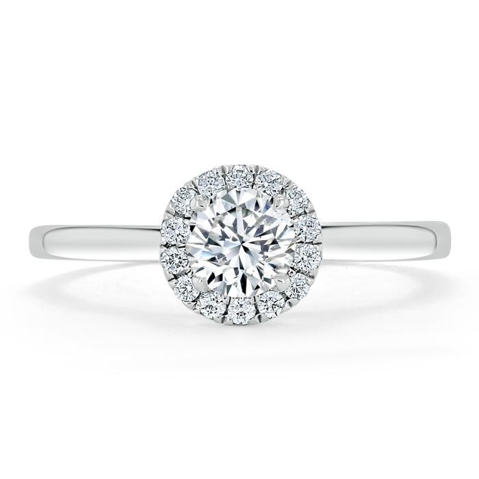 Round Cut Moissanite Ring with Halo Setting - Franc Laurent