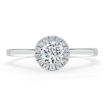 Round Cut Moissanite Ring with Halo Setting - Franc Laurent