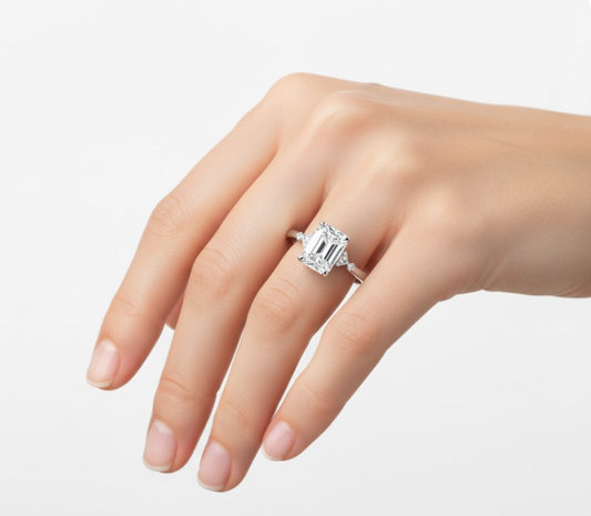 Radiant Cut Moissanite Engagement Ring Vintage Design