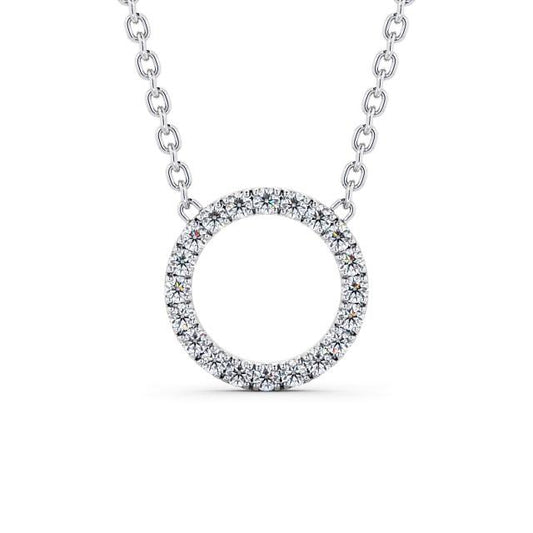 Princess Cut Moissanite Pendant Circle Shaped