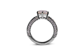 Solitaire Moissanite Engagement Ring in Cathedral Split Shank Setting