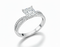 Twisted Shoulder Set Princess Cut Moissanite Engagement Ring with Hidden Halo - Franc Laurent