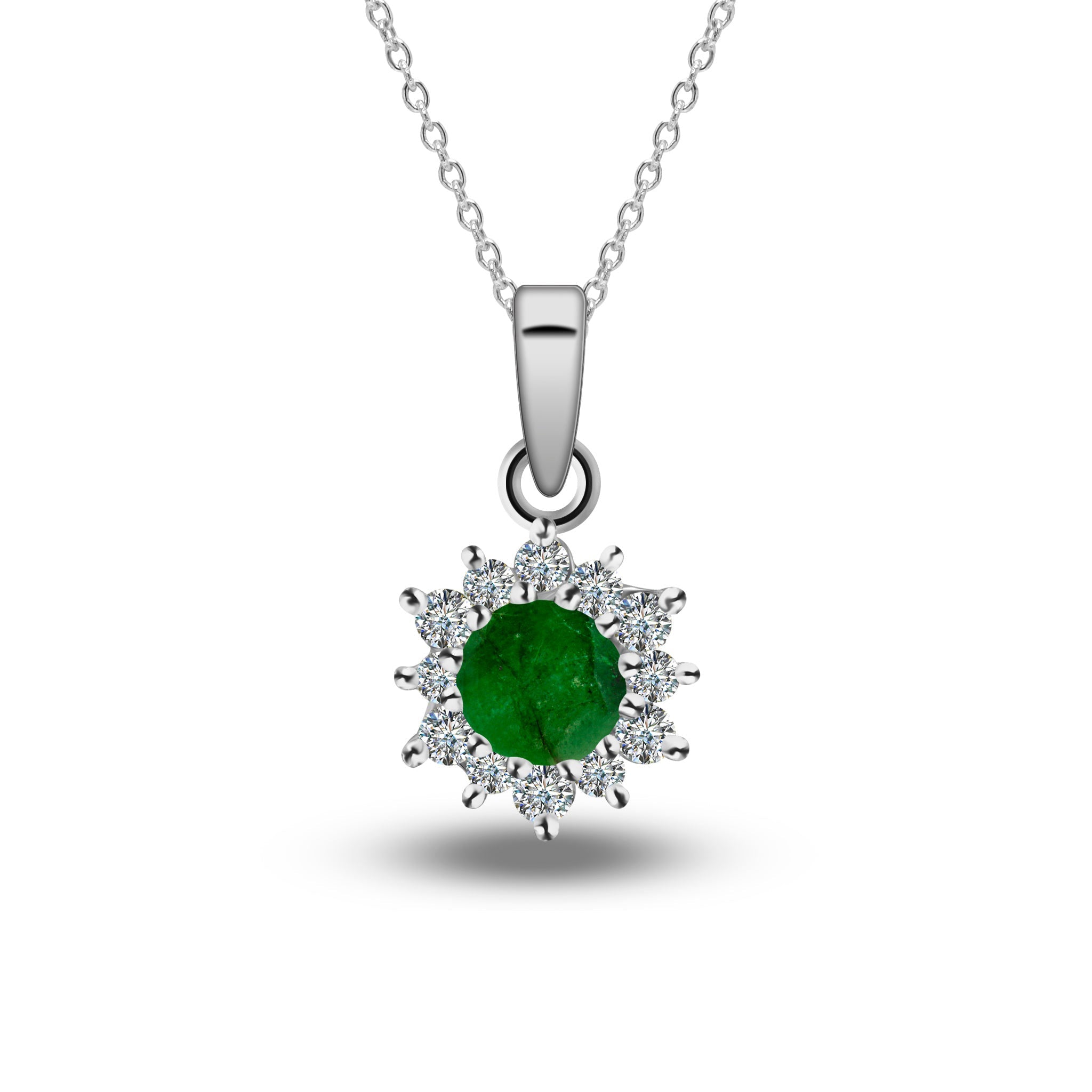 Emerald and Moissanite Halo