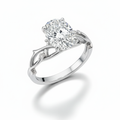 Oval Cut Moissanite Engagement Ring, Twig Band Style