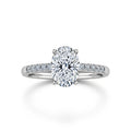 Oval Cut Moissanite Engagement Shoulder Set Ring With Hidden Halo