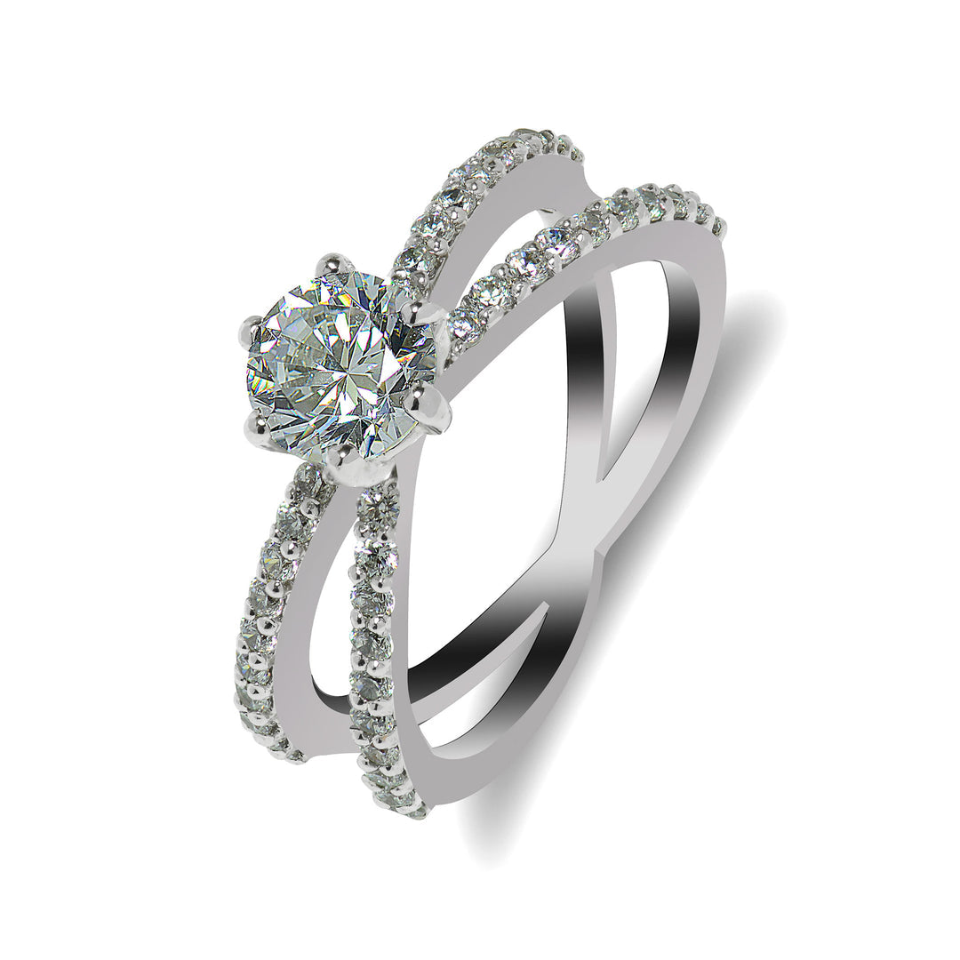 Moissanite Infinity Solitaire Ring