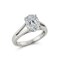 Oval Cut Moissanite Engagement Ring, Split Shank Prong Setting