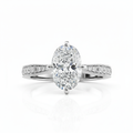Oval Cut Moissanite Engagement Ring With Shoulder Set Milgrain Edge
